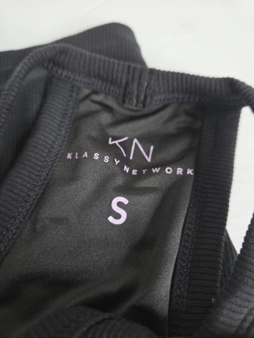 Klassy Network Black Ribbed Strappy Racerback Tank Top W CB Size Small NwT Brami - Picture 14 of 16